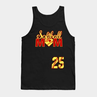 Softball Mom #25 Softball Jersey Favorite Player Biggest Fan Heart Tank Top